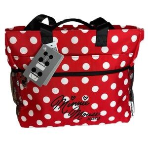 Disney Minnie Mouse Red Polka Dot Nylon Tote Bag - NWT